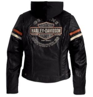 Veste en cuir pour femme Harley Davidson Enthusiast SANS GILET avec capuche 98142-09VM